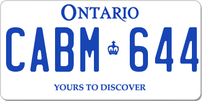 ON license plate CABM644