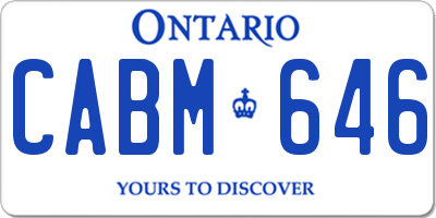 ON license plate CABM646