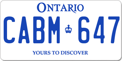 ON license plate CABM647