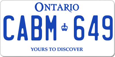 ON license plate CABM649