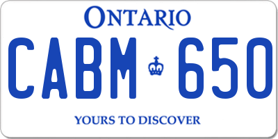 ON license plate CABM650