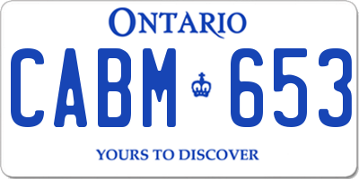 ON license plate CABM653