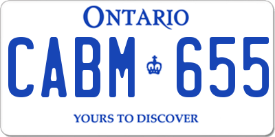 ON license plate CABM655