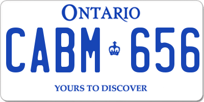 ON license plate CABM656