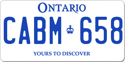 ON license plate CABM658