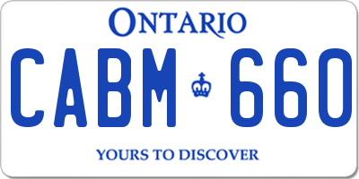 ON license plate CABM660