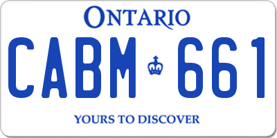 ON license plate CABM661