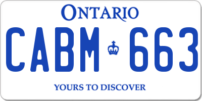 ON license plate CABM663