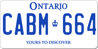 ON license plate CABM664