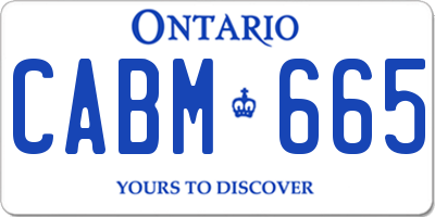 ON license plate CABM665