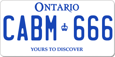 ON license plate CABM666