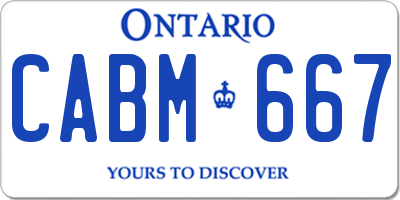 ON license plate CABM667