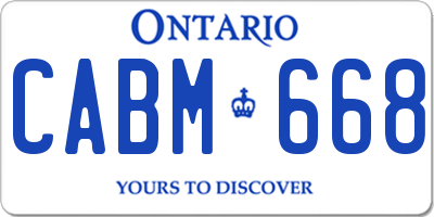 ON license plate CABM668