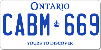 ON license plate CABM669