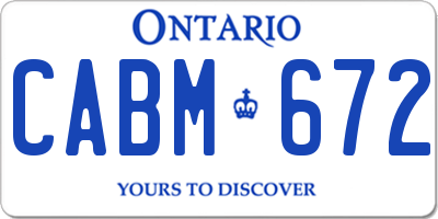 ON license plate CABM672