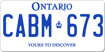 ON license plate CABM673