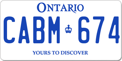 ON license plate CABM674