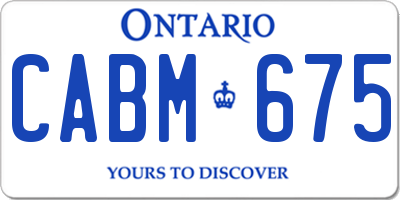 ON license plate CABM675