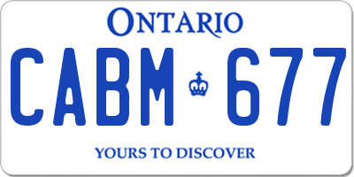 ON license plate CABM677