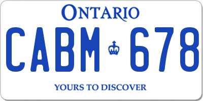 ON license plate CABM678