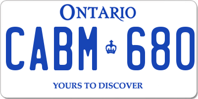 ON license plate CABM680