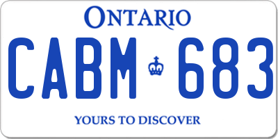 ON license plate CABM683