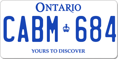 ON license plate CABM684