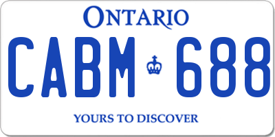 ON license plate CABM688