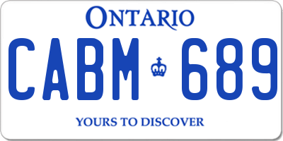 ON license plate CABM689