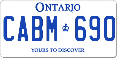 ON license plate CABM690