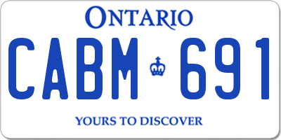 ON license plate CABM691