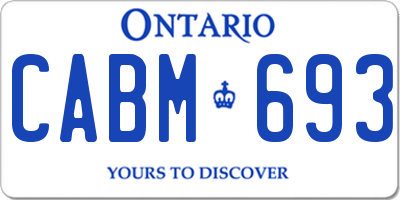 ON license plate CABM693