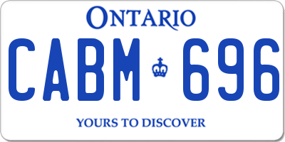 ON license plate CABM696