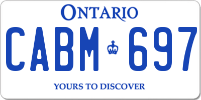 ON license plate CABM697