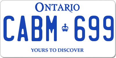 ON license plate CABM699