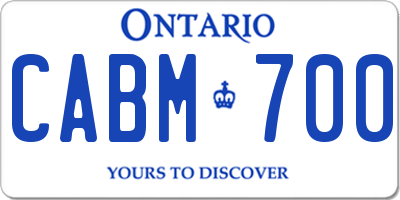 ON license plate CABM700