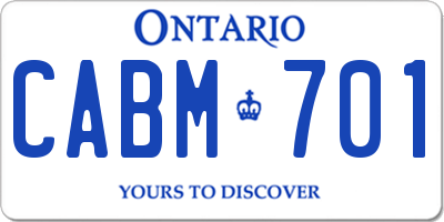 ON license plate CABM701