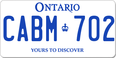 ON license plate CABM702