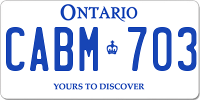 ON license plate CABM703