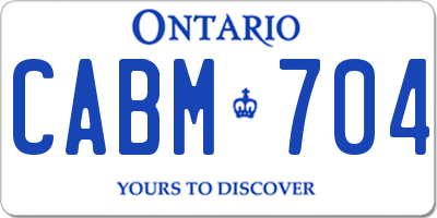 ON license plate CABM704