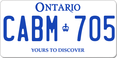 ON license plate CABM705