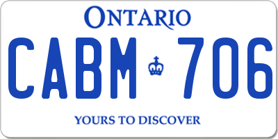 ON license plate CABM706