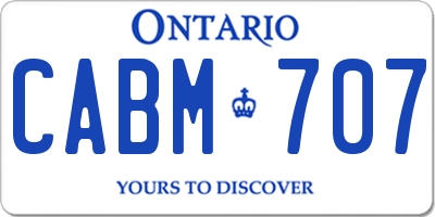 ON license plate CABM707