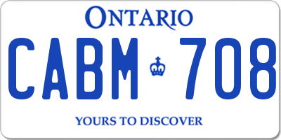 ON license plate CABM708