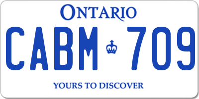 ON license plate CABM709