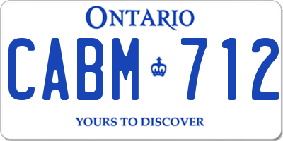 ON license plate CABM712