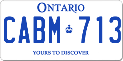 ON license plate CABM713