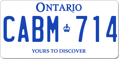 ON license plate CABM714