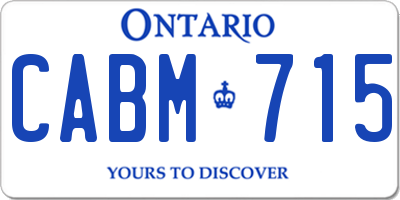 ON license plate CABM715