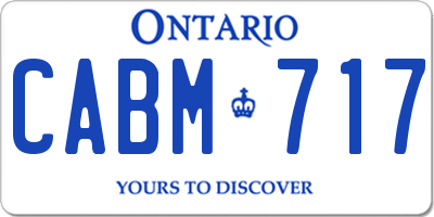 ON license plate CABM717